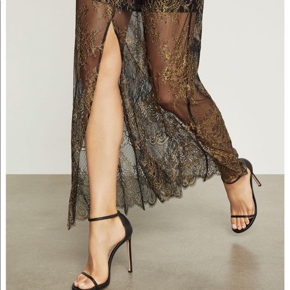 NWT BCBG Max Azria Olivia Metallic Gold Maxi Dress - Picture 2 of 8